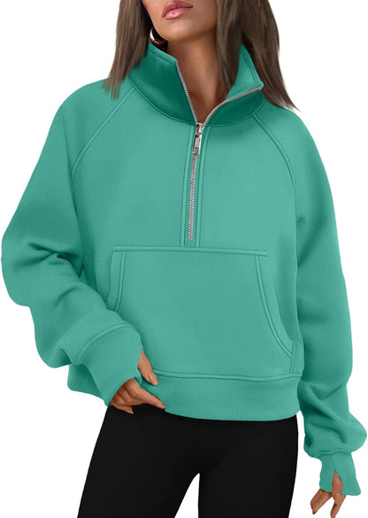 AUTOMET Womens Sweatshirts Half Zip Fleece Pullover Fall Outfits