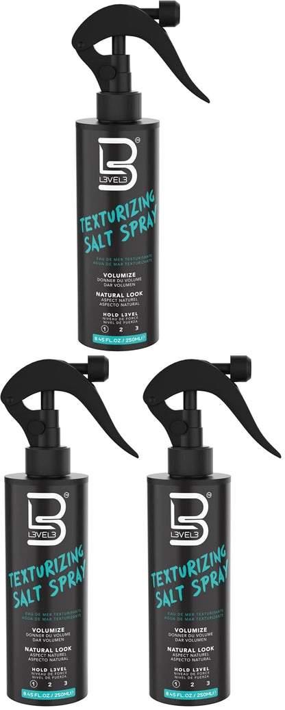 L3 Level 3 Sea Salt Spray for Hair, Texturizing, Beachy Waves, 8.45 fl oz