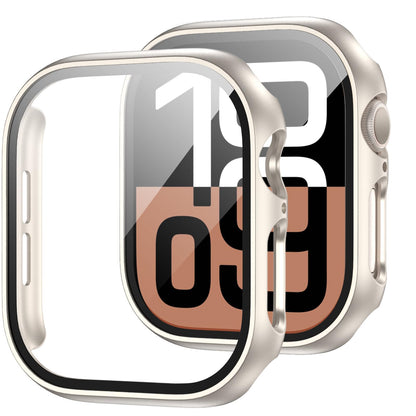 JZK Screen Protector Case for Apple Watch Series 11/10 42mm,Purple+Clear