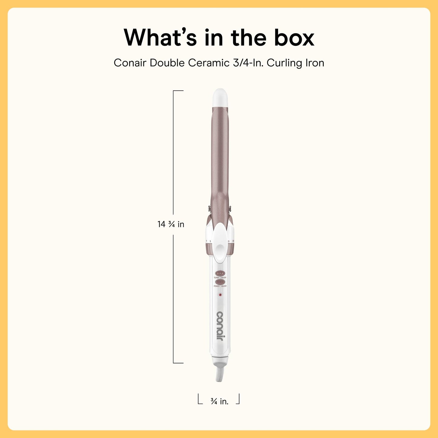 Conair Curling Iron, Double Ceramic, 1" Barrel, White/Rose Gold
