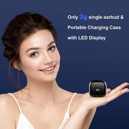 Wireless Earbuds, Bluetooth 5.4 Ear Buds, LED Power Display, 6D Bass Stereo