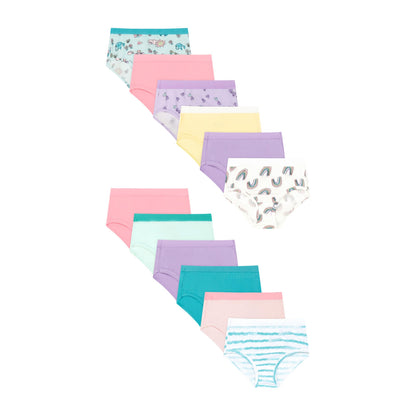Hanes Girls' And Toddlers Underwear, Stretch Cotton Panties, 12-pack, Briefs, Bikini and Hipsters for Girls
