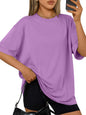 Trendy Queen Womens Oversized T-Shirts Short Sleeve Crew Neck Summer Tops