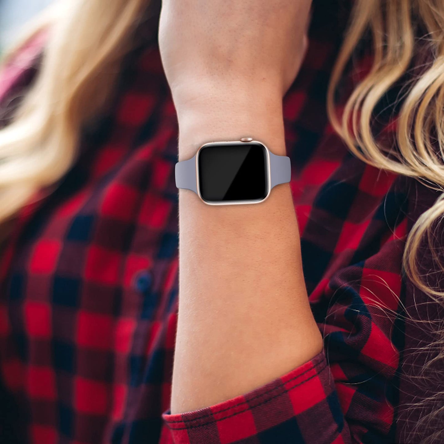 Thin Slim Band Compatible with Apple Watch 38mm 40mm 41mm 42mm 44mm 45mm 46mm 49mm, Replacement Silicone Sport Strap for iWatch Series 11/10/9/8/7/6/5/4/3/2/1 Ultra SE Women Men, Light Blush