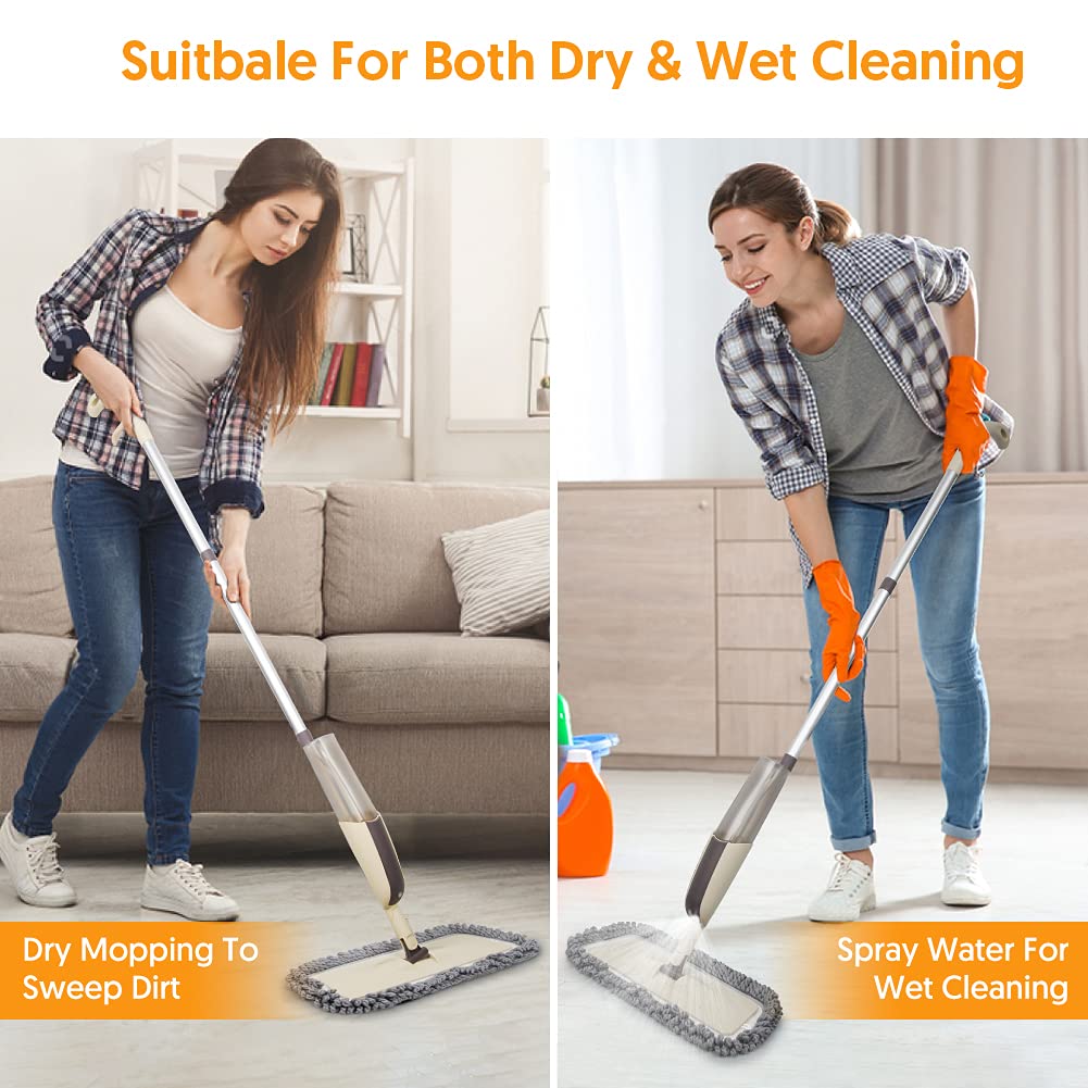 Spray Wet Mops for Floor Cleaning: Hardwood Floor Mop Refillable Dust Mop