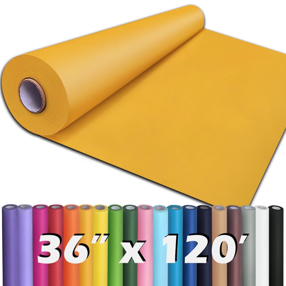 PerkHomy Brown Kraft Paper Roll 36" x 1,440" (120') for Craft Bulletin Board Paper Art Table Covering Crafting Gift Wrapping Bouquet Packing Parcel 70GSM 50LB (Brown, 36" x 120')