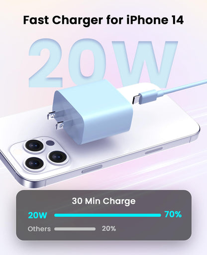 iPhone Charger Fast Charging, USB C Charger Block, 6FT/10FT Lightning Cable