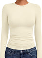 AUTOMET Womens Crew Neck Long Sleeve Shirts Compression Underscrubs Tops