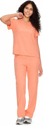 COZYFIT Scrubs for Women Set - V-Neck & Straight Leg Pants with 9 Pockets
