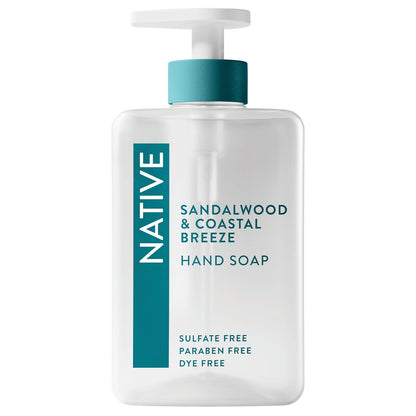 Native Liquid Hand Soap, Toasted Vanilla & Honey Scent, Non-Drying Formula for Soft, Smooth Hands, Made with Plant-Based Cleansers, Sulfate & Paraben Free, 13 oz Bottle