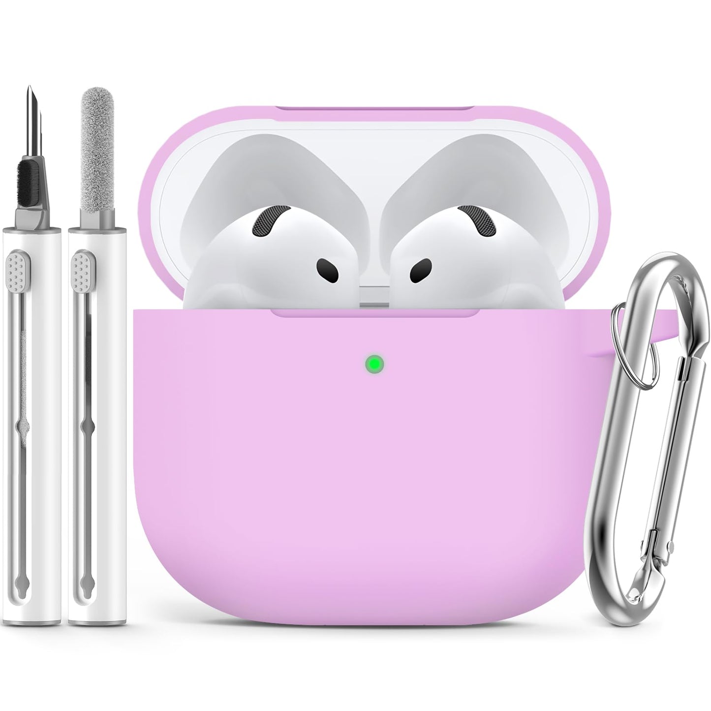 Ljusmicker for AirPods 4 Case 2024 with Cleaner Kit,Milk Tea