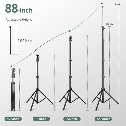 SENSYNE 72" Phone Tripod, Extendable Cell Phone Tripod Stand, Selfie Stick with Wireless Remote and Phone Holder, Compatible with iPhone Android Phone, Camera