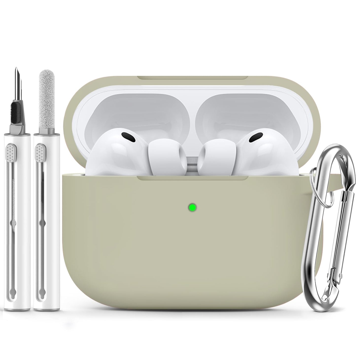 Ljusmicker for AirPods 4 Case 2024 with Cleaner Kit,Milk Tea