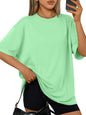 Trendy Queen Womens Oversized T-Shirts Short Sleeve Crew Neck Summer Tops
