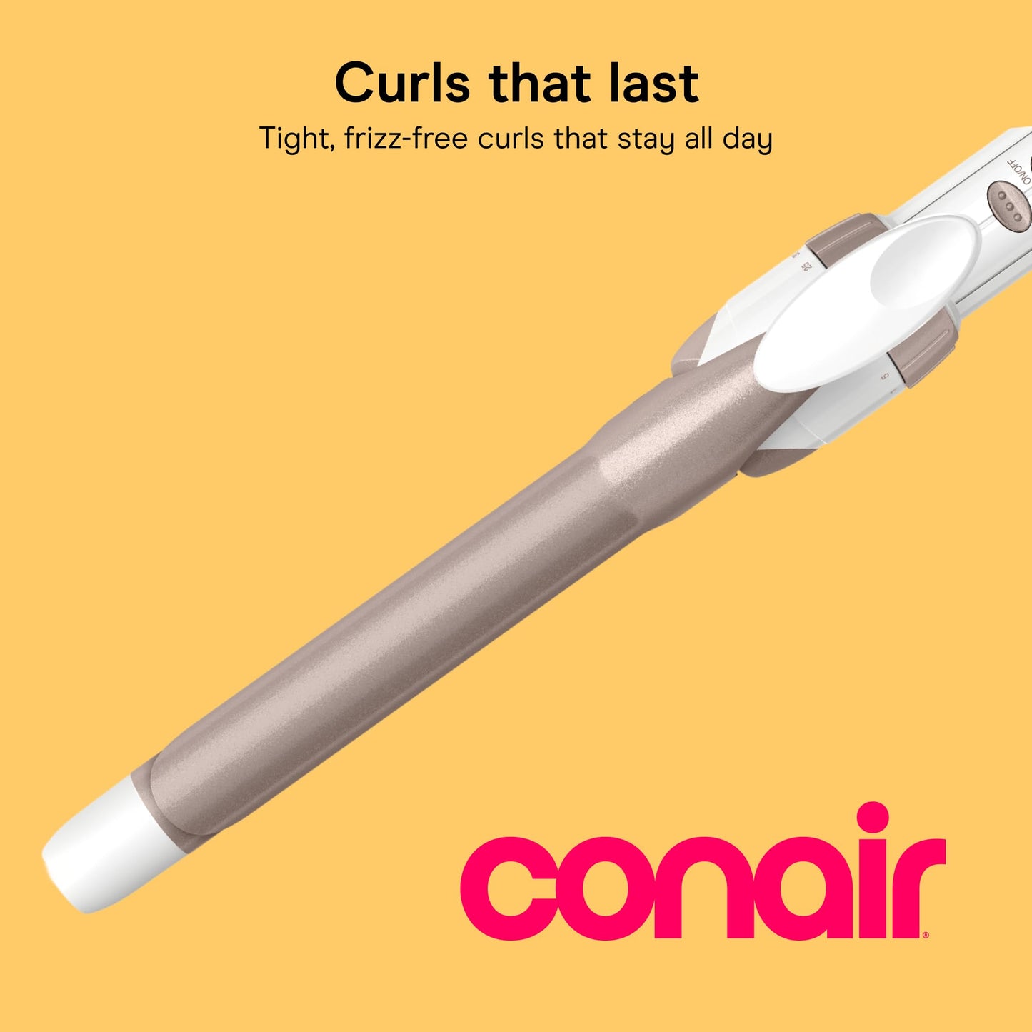 Conair Curling Iron, Double Ceramic, 1" Barrel, White/Rose Gold