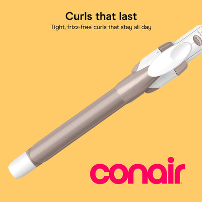 Conair Curling Iron, Double Ceramic, 1" Barrel, White/Rose Gold