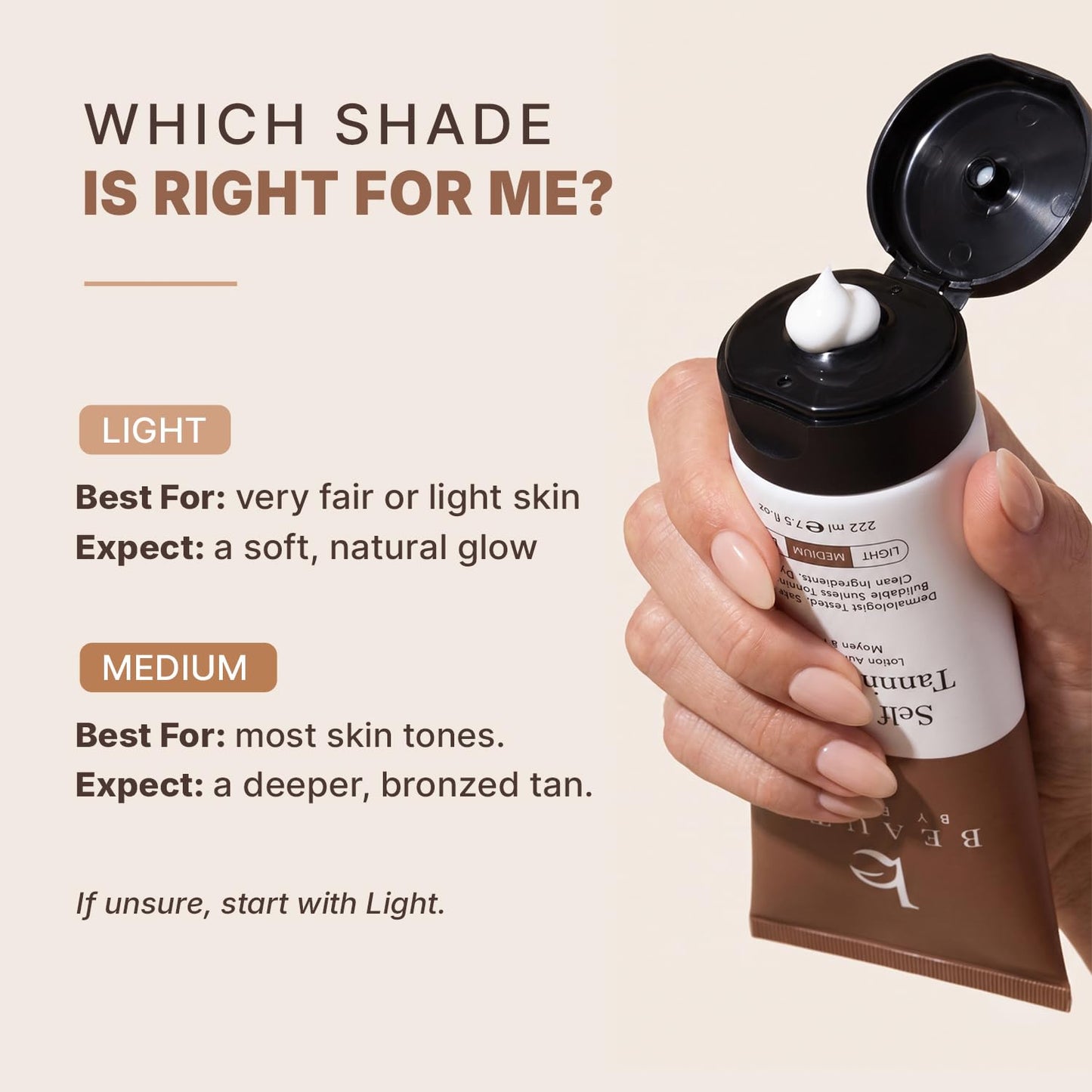 Beauty by Earth Self Tanner - USA Made with Natural & Organic Ingredients