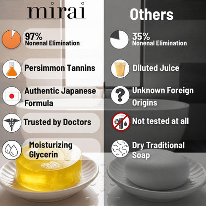 Mirai Clinical Persimmon Soap for Old People Smell,Nonenal® Odor Eliminator