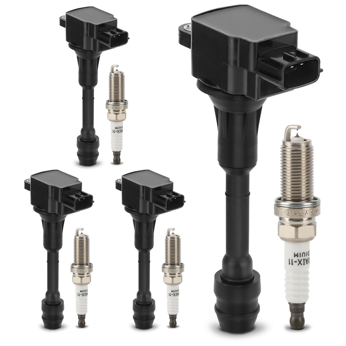 UF667 Ignition Coil & ILZFR6D11 Double Iridium Spark Plug for BMW 2.5-6.0L