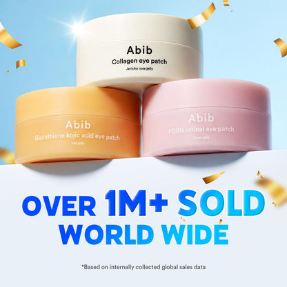Abib PDRN Retinal Eye Patches for Rejuvenating & Puffy Eyes with Glow Jelly, Niacinamide, 60 Count, Korean Skin Care
