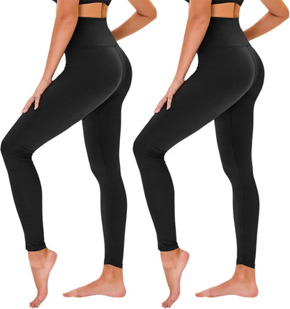 TNNZEET High Waisted Leggings for Women - No See Through Tummy Control Cycling Workout Yoga Pants with Pockets Reg & Plus
