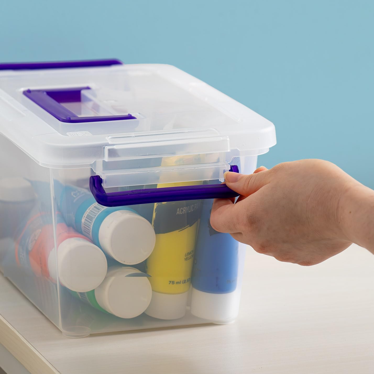 IRIS USA Storage Bins with Lids |Made in USA| 5 Qt - (6-Pack) - Clear