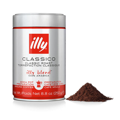 illy Intenso Ground Espresso Coffee, Bold Roast, Intense, Robust and Full Flavored With Notes of Deep Cocoa, 100% Arabica Coffee, No Preservatives, 8.8 Ounce Can (Pack of 1)
