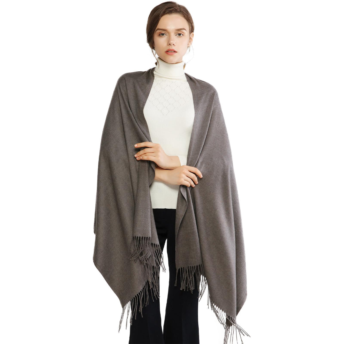 RIIQIICHY Women's Fringe Shawl Wrap Pashmina Scarf for Wedding Evening