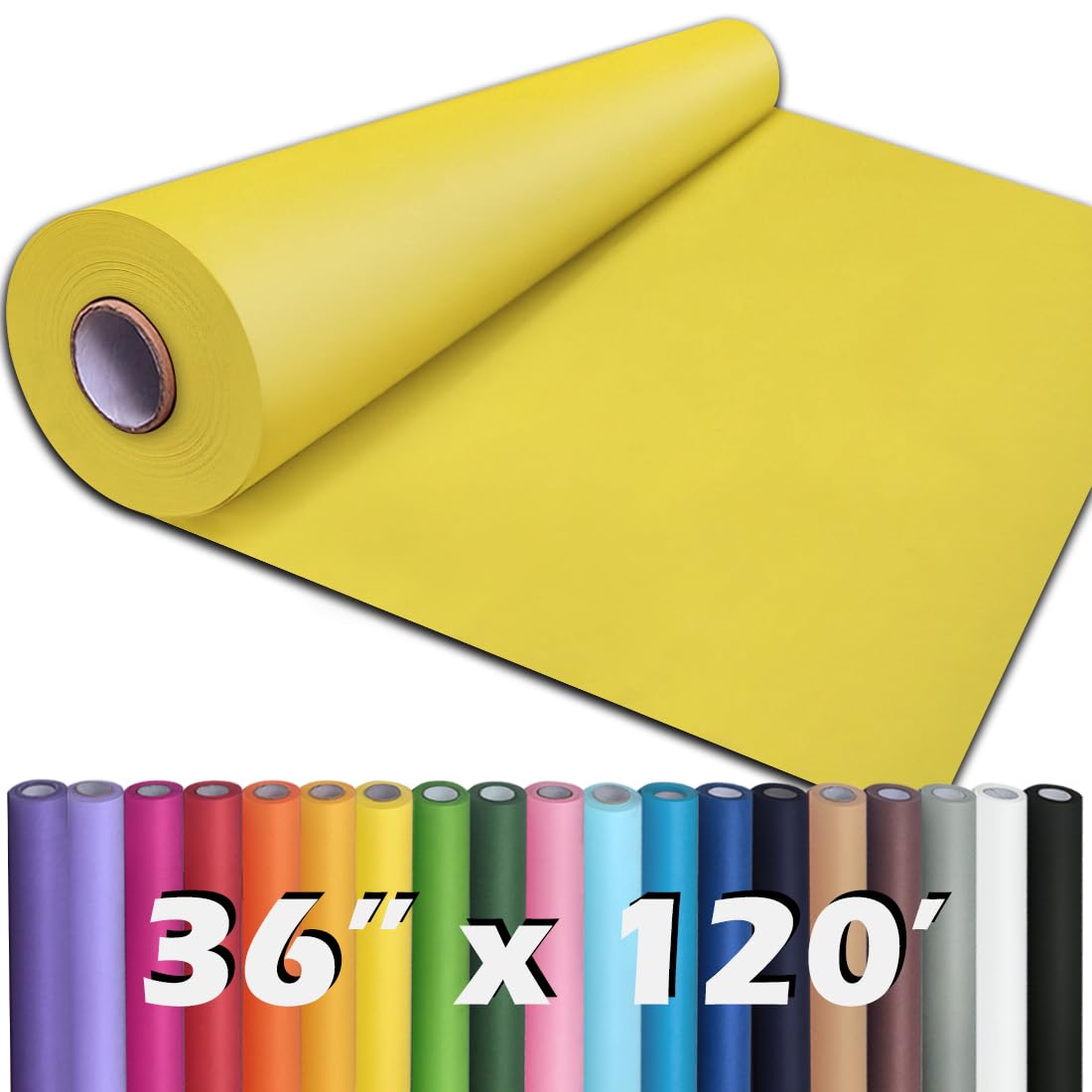 PerkHomy Brown Kraft Paper Roll 36" x 1,440" (120') for Craft Bulletin Board Paper Art Table Covering Crafting Gift Wrapping Bouquet Packing Parcel 70GSM 50LB (Brown, 36" x 120')