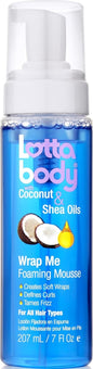 Lottabody Wrap Me Foaming Mousse with Coconut & Shea Oils, Lightweight Moisture-Rich Curl-Defining & Frizz-Control Styling Mousse for Natural Curly, Coily & Relaxed Hair, 7 oz