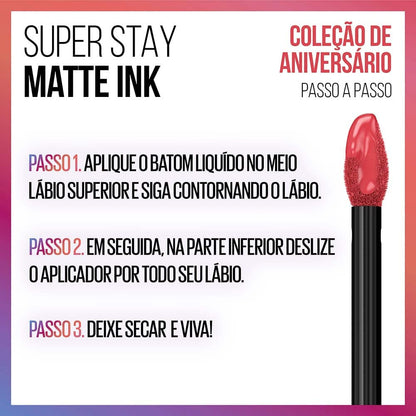Maybelline Super Stay Matte Ink Liquid Lipstick Makeup, Long Lasting High Impact Color, Up to 16H Wear, Mover, Brown, 1 Count, Packaging May Vary