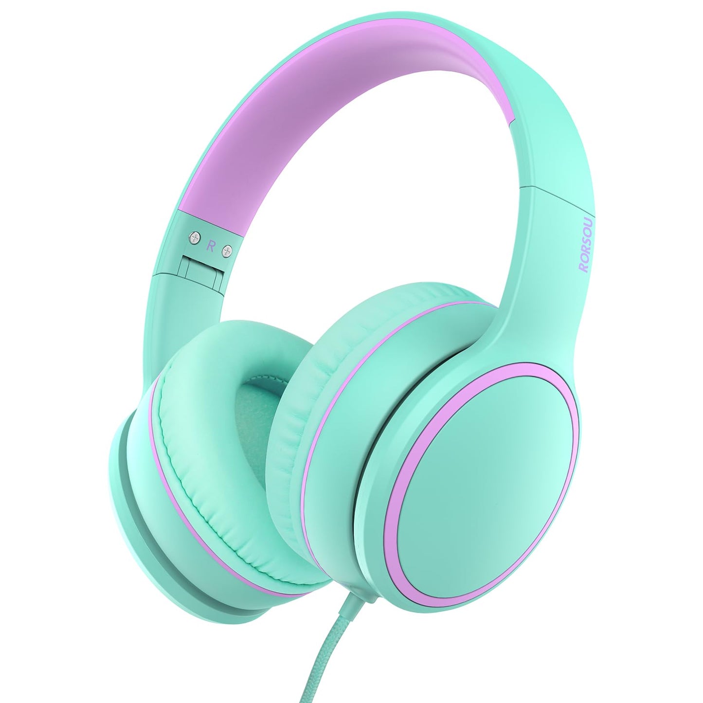 R10 Over-Ear Headphones with Microphone, Lightweight Folding Stereo Bass Headset with 1.5M No-Tangle Cord, Portable Wired Headphones for Smartphone Tablet Computer MP3 / 4 (Grey)