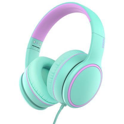 R10 Over-Ear Headphones with Microphone, Lightweight Folding Stereo Bass Headset with 1.5M No-Tangle Cord, Portable Wired Headphones for Smartphone Tablet Computer MP3 / 4 (Grey)