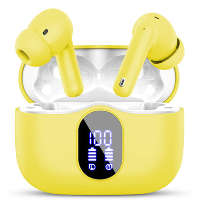 Wireless Earbuds, Bluetooth 5.4 Headphones Bass Stereo/Clear Calls, Black