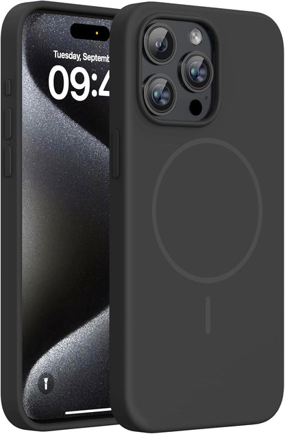 Miracase Magnetic for iPhone 16 Pro Case, Silicone, Black