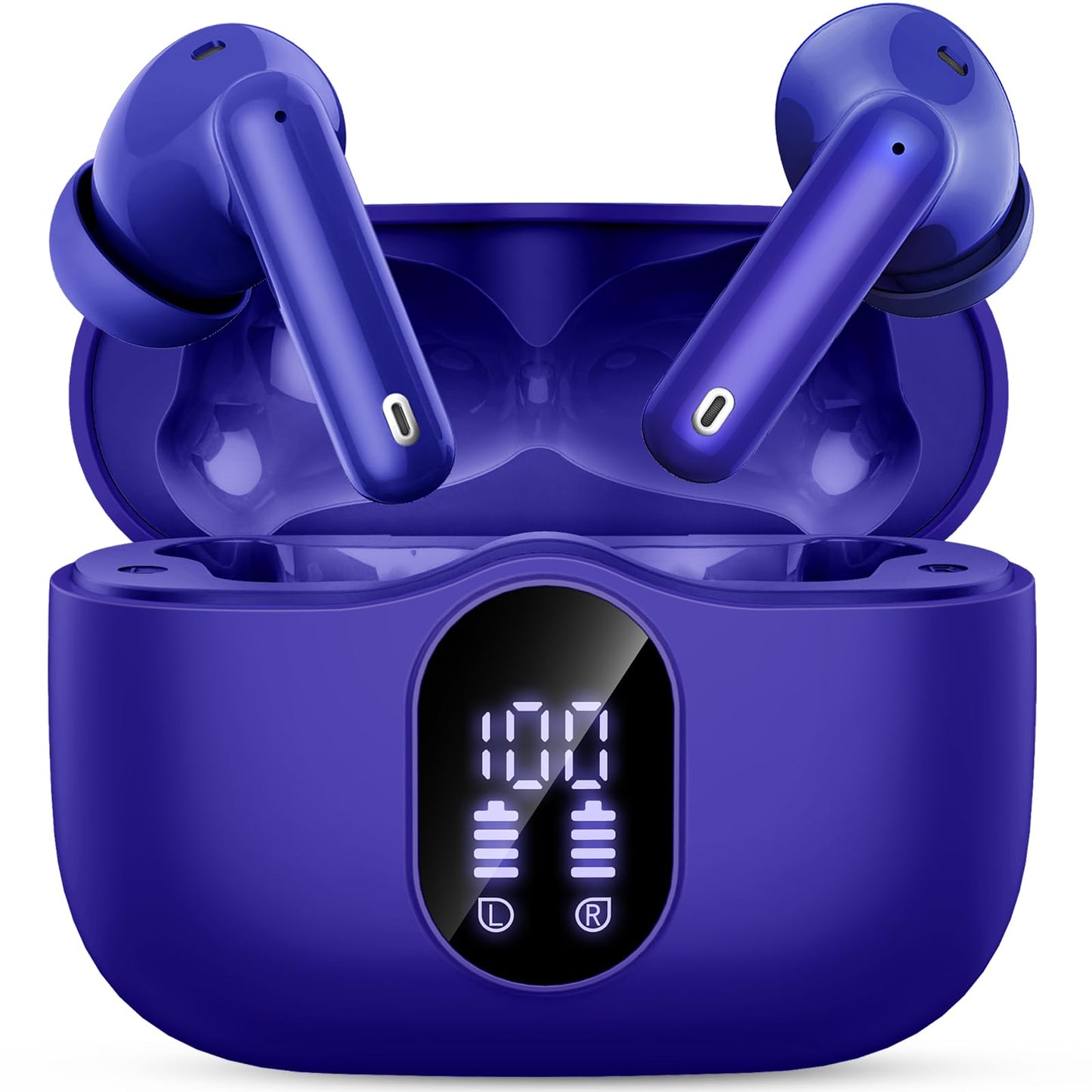 Wireless Earbuds, Bluetooth 5.4 Headphones Bass Stereo/Clear Calls, Black