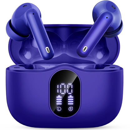 Wireless Earbuds, Bluetooth 5.4 Headphones Bass Stereo/Clear Calls, Black