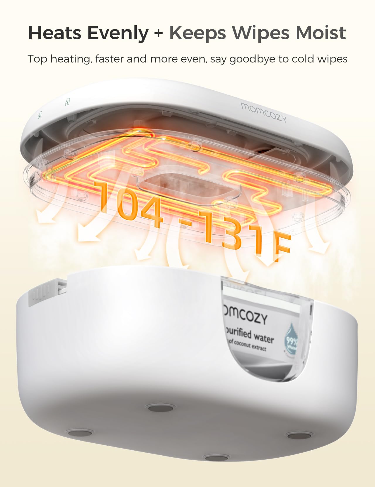 Momcozy Baby Wipe Warmer, Innovative Spring Design,Large Capacity Dispenser