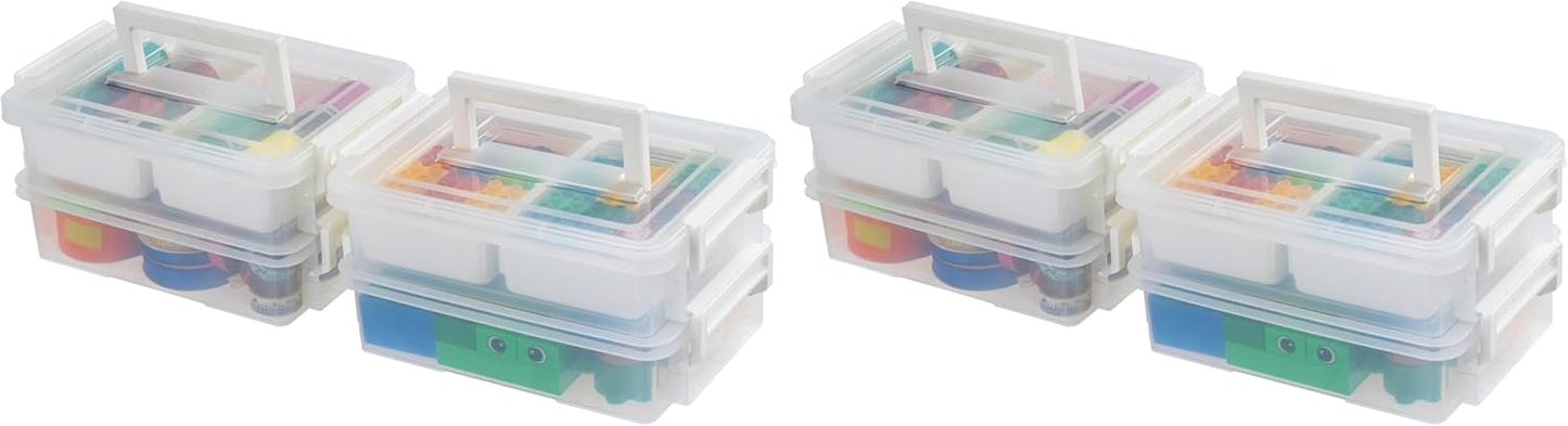 IRIS USA Storage Bins with Lids |Made in USA| 5 Qt - (6-Pack) - Clear