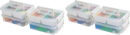 IRIS USA Storage Bins with Lids |Made in USA| 5 Qt - (6-Pack) - Clear