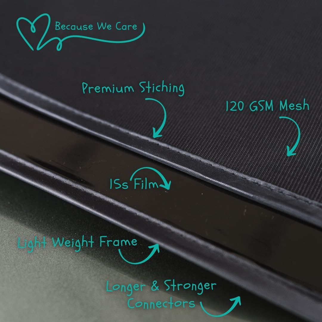 Car Window Shades - Certified 99.79% UVA & 99.95% UVB sun protection. Award winning car sun shade for side windows. 4 Pack (2 Transparency options) 20" x 12" -window shade for car baby by Kinder Fluff