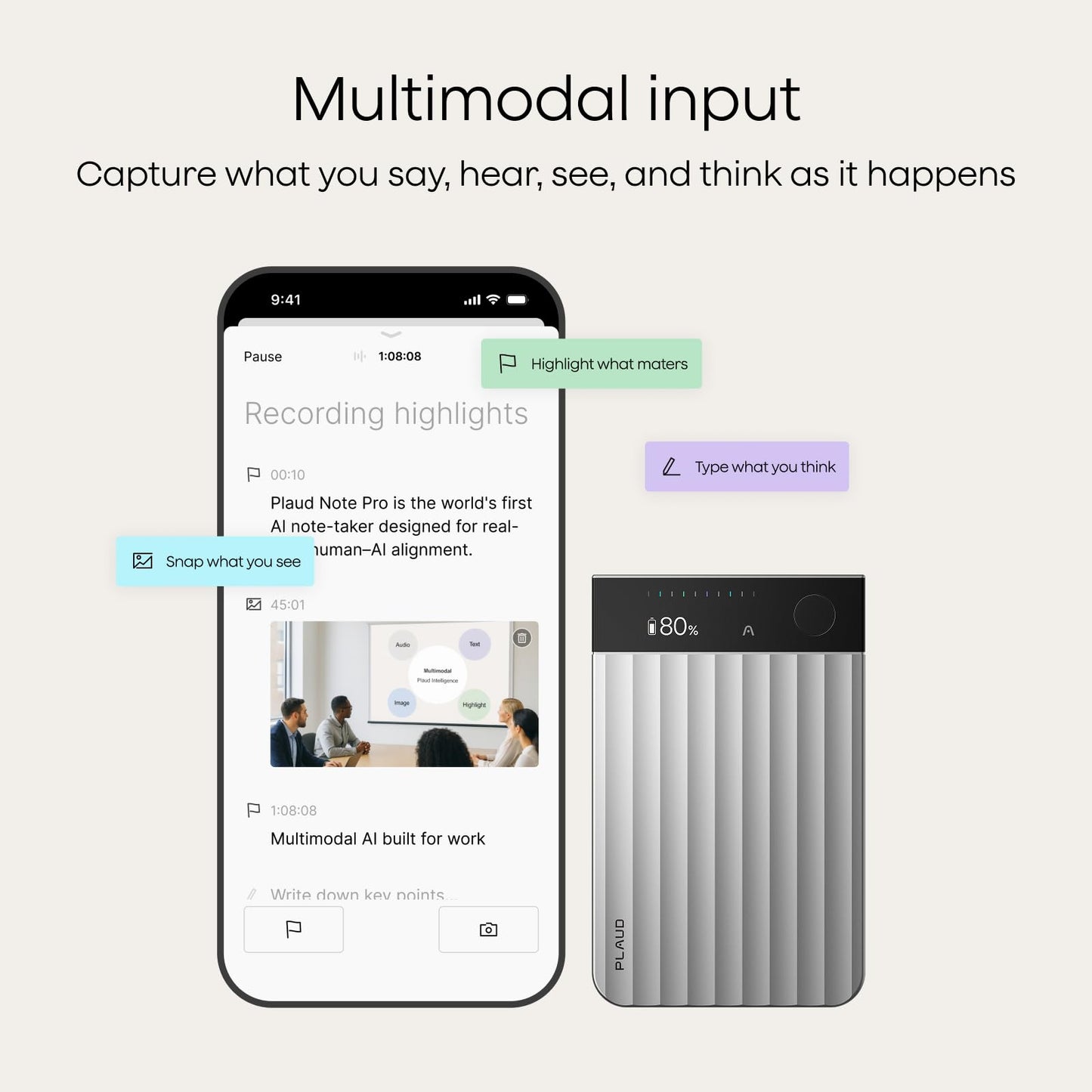 Plaud Note Pro AI Voice Recorder Transcribe & Summarize for Meetings Calls