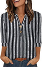 OFEEFAN Womens Tops 3/4 Sleeve Henley Shirts for Women Summer Outfits Fashion Clothing
