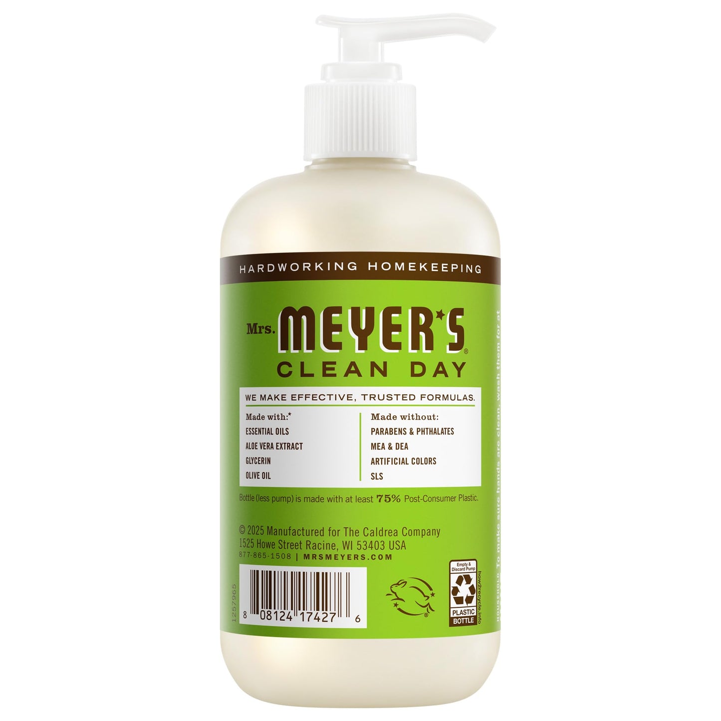 MRS. MEYER'S CLEAN DAY Hand Soap, Basil Scent, 12.5 Fl Oz Bottle - 3 Pack