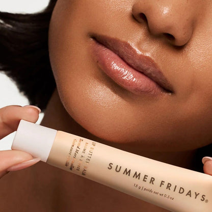Summer Fridays Lip Butter Balm - Moisturizing Lip Gloss for Instant Shine + Sheer Color - With Nourishing Shea Butter - Everyday Makeup + Skin Care Summer Essentials - Vegan - Pink Sugar (.5 Oz)