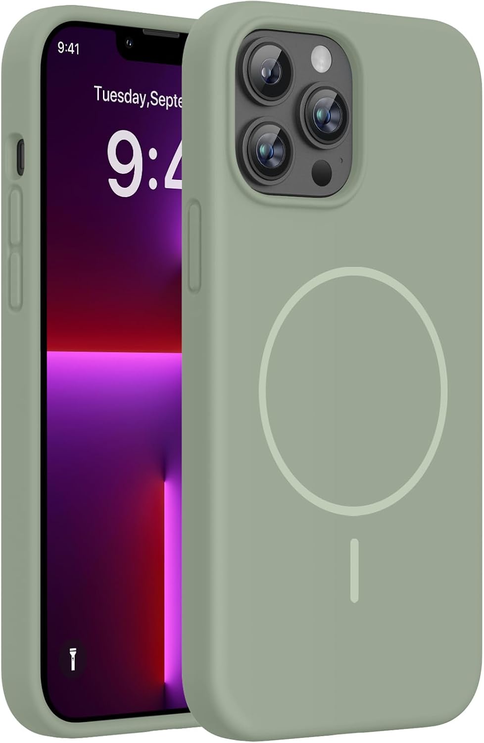 Miracase Magnetic for iPhone 16 Pro Case, Silicone, Black