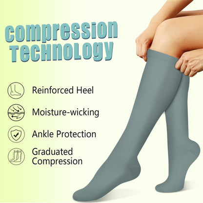 Copper Compression Socks 15-20 mmHg for Men & Women 8 Pairs – Circulation Support for Nurses, Travel, Running, Hiking, Soccer