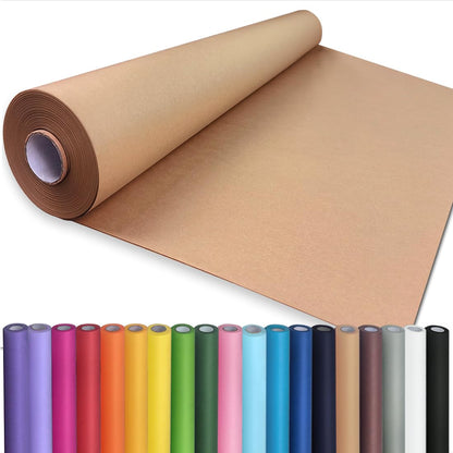 PerkHomy Brown Kraft Paper Roll 36" x 1,440" (120') for Craft Bulletin Board Paper Art Table Covering Crafting Gift Wrapping Bouquet Packing Parcel 70GSM 50LB (Brown, 36" x 120')
