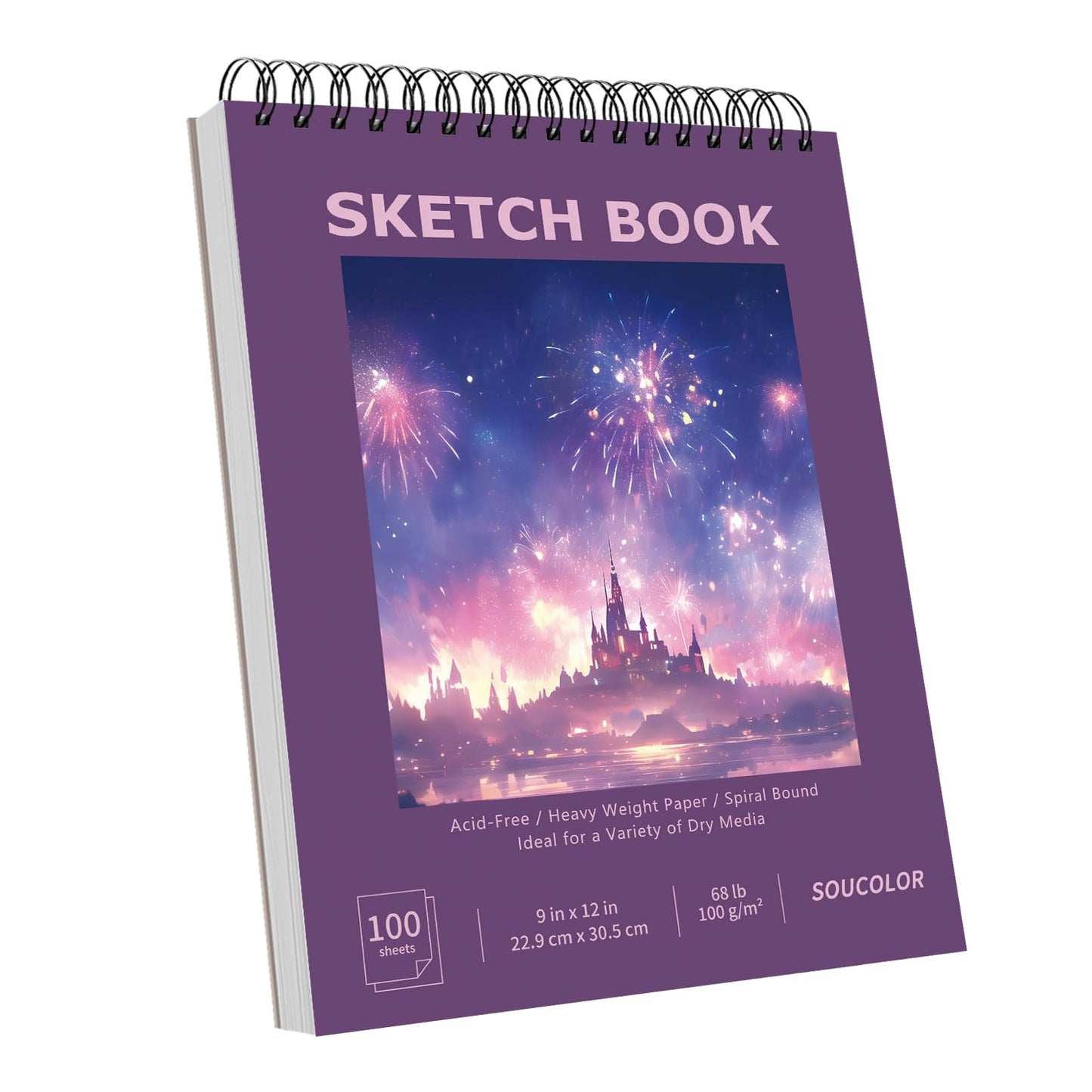 Soucolor Sketch Book 9" x 12", 100 Sheets Kids Art Sketchbook Drawing Pad