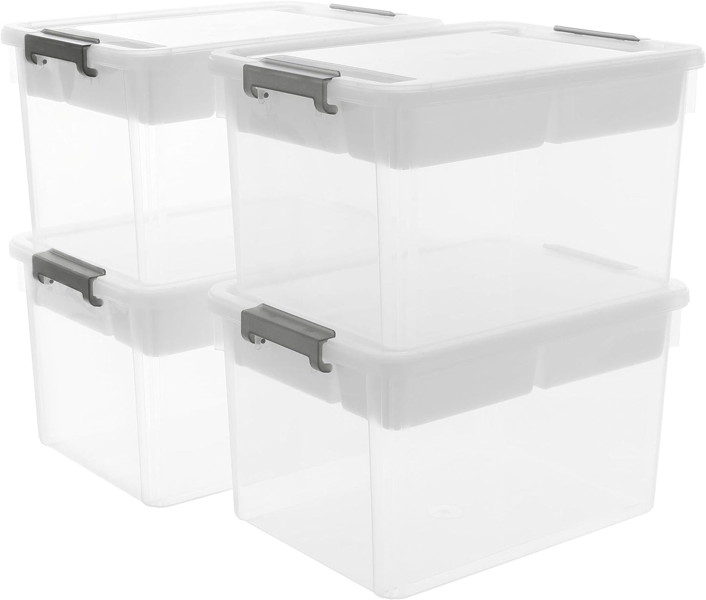 Citylife 6Qt 4Packs Clear Craft Organizers and Storage BOX, Sensory Bins